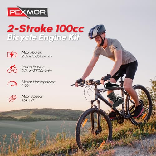 100cc 2 Stroke Gas Bicycle Engine Motor Kit for 26-28" V-Frame Bikes N790658