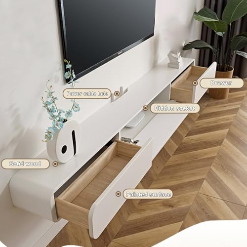 White Wall Mounted TV Stand Cabinet with Door, 120CM X378877