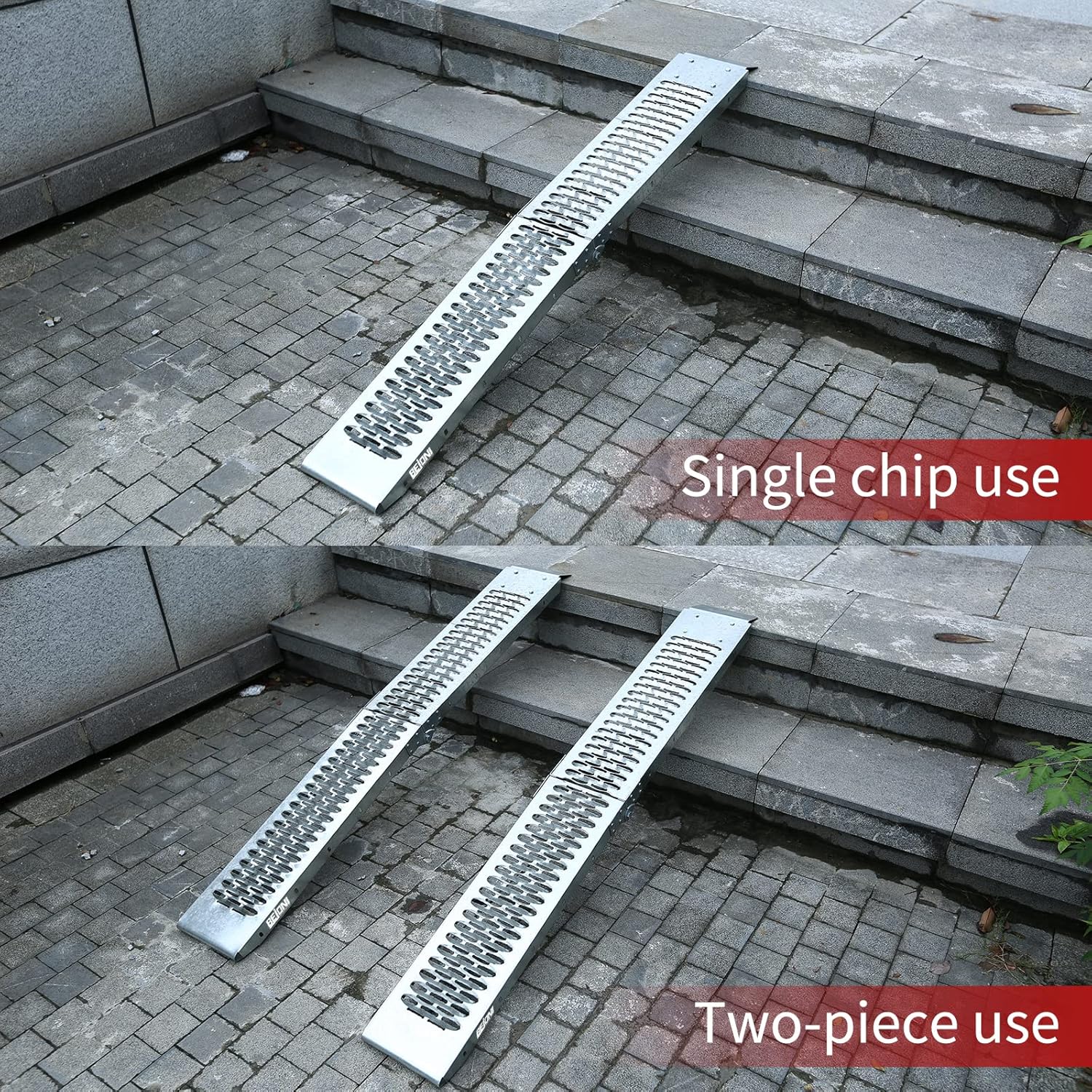 67'' x 8.7'' Folding Heavy Duty Steel Loading Ramps, 950 lb Capacity, 1 Pair O8697