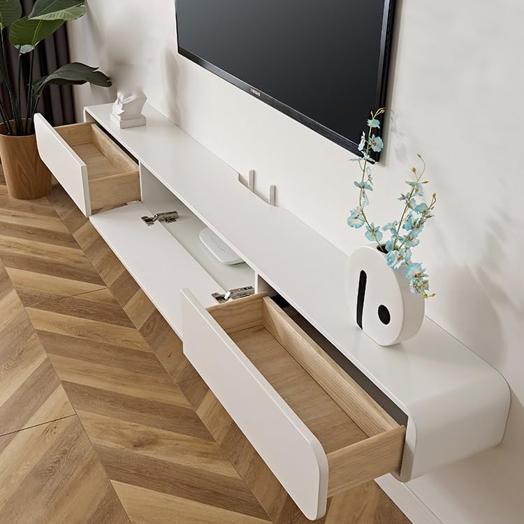 White Wall Mounted TV Stand Cabinet with Door, 120CM X378877