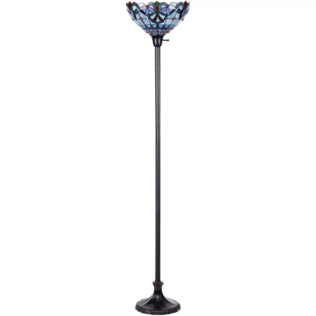Tiffany-style 1 Light Torchiere Floor Lamp 14" Shade Z370