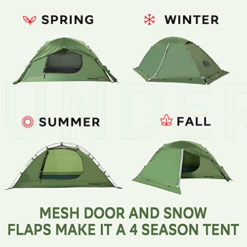 Lightweight 4-Season Waterproof Backpacking Tent for One Person W70894