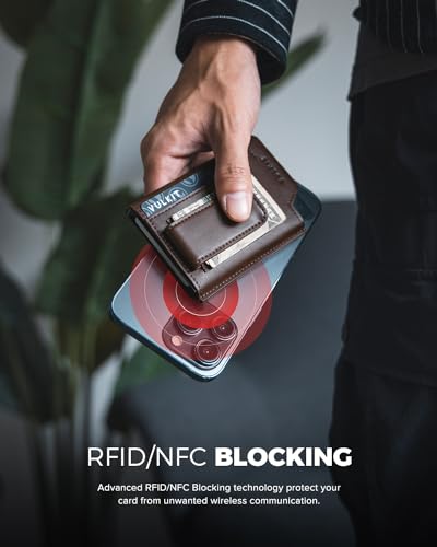 Slim Leather RFID Blocking Wallet with Money Clip B55975