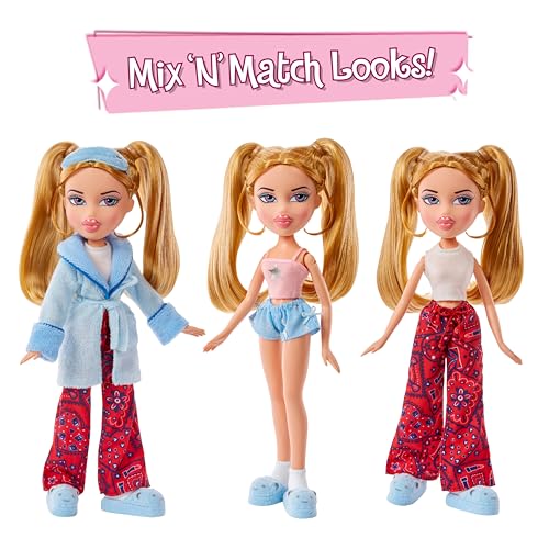 Bratz Slumber Party Cloe Fashion Doll with 2 Sets of Pajamas, Plush, and Accessories T878