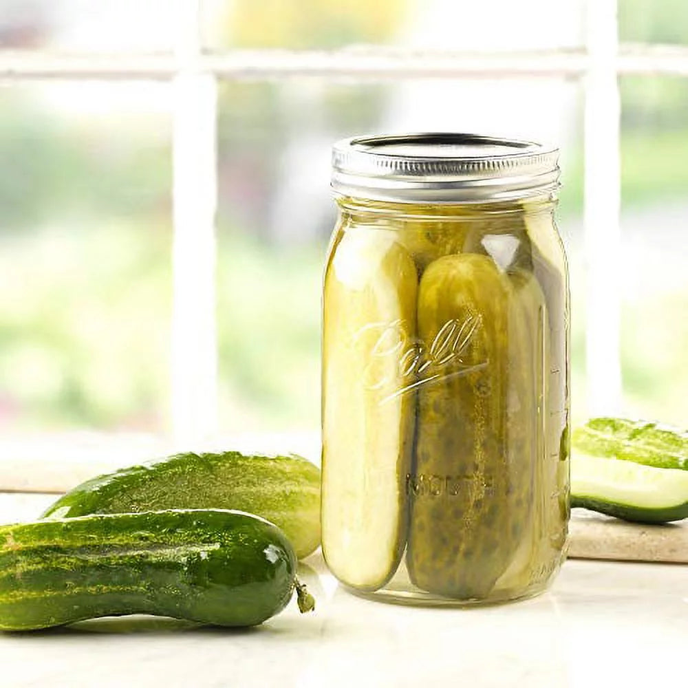 Wide Mouth Quart 32-Ounces Mason Jar with Lid and Band S651004