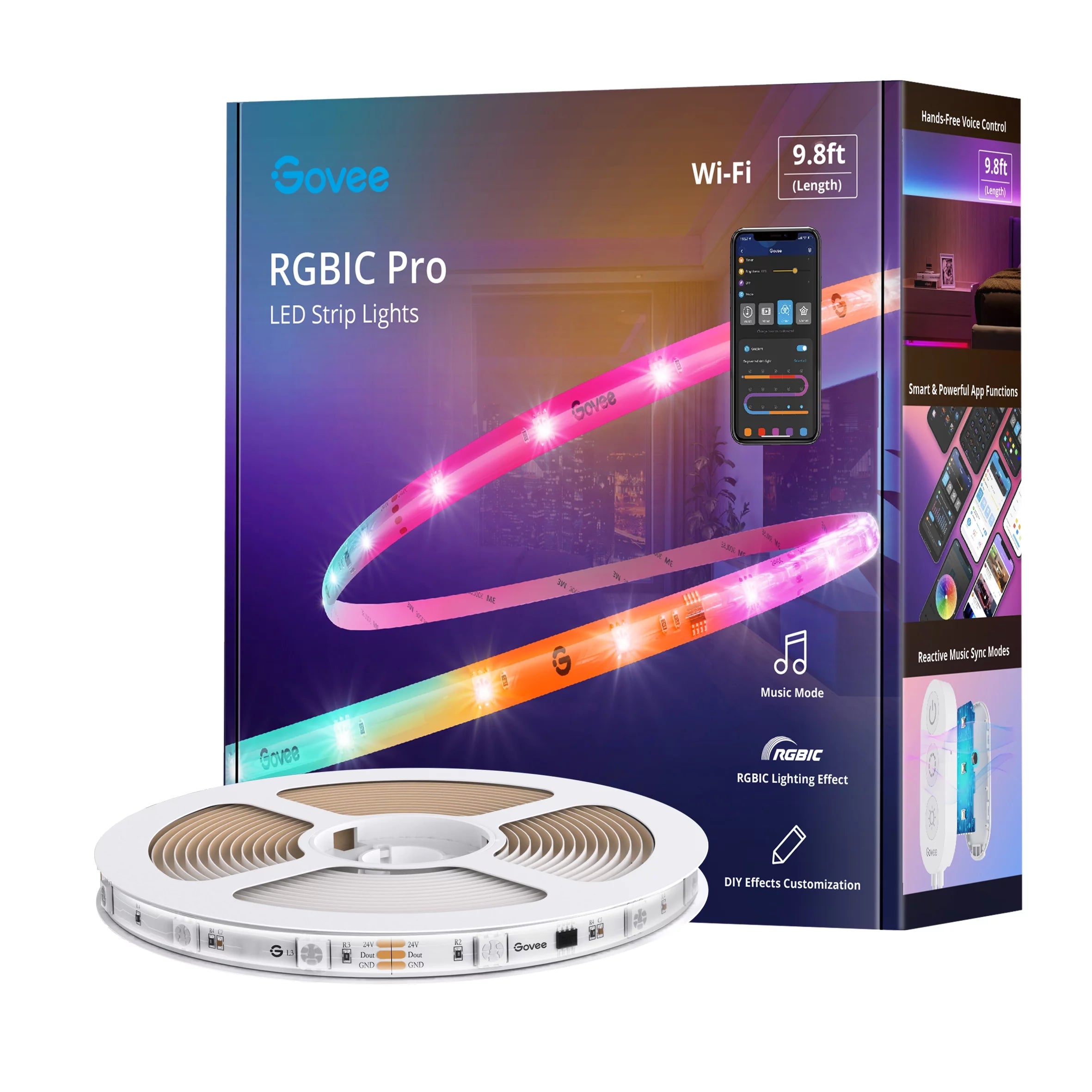 9.8ft Wi-Fi RGBIC LED Strip Light W692323