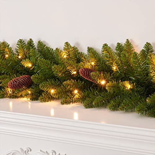 Pre-lit 9 Ft Christmas Garland with 50 Led Lights W859286