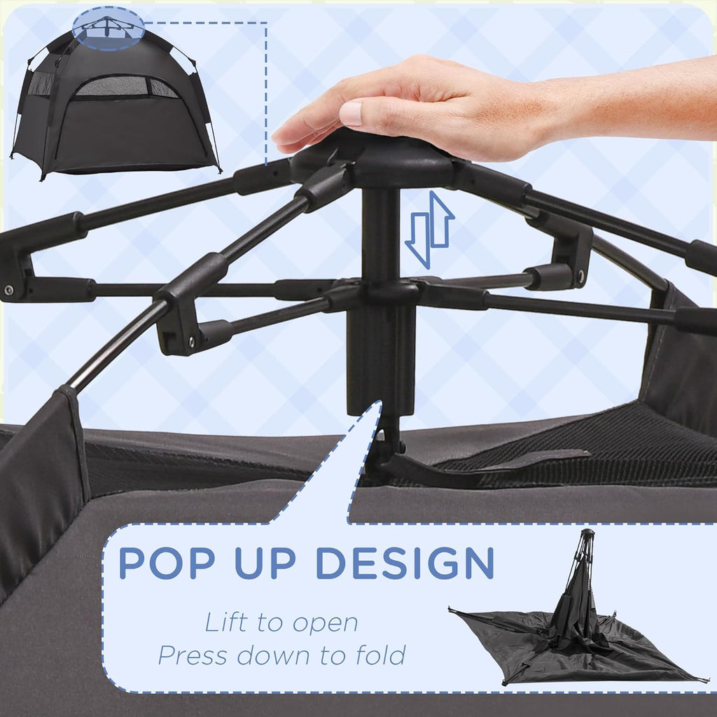 Dark Gray Pop Up Dog Tent with Carrying Bag A603873