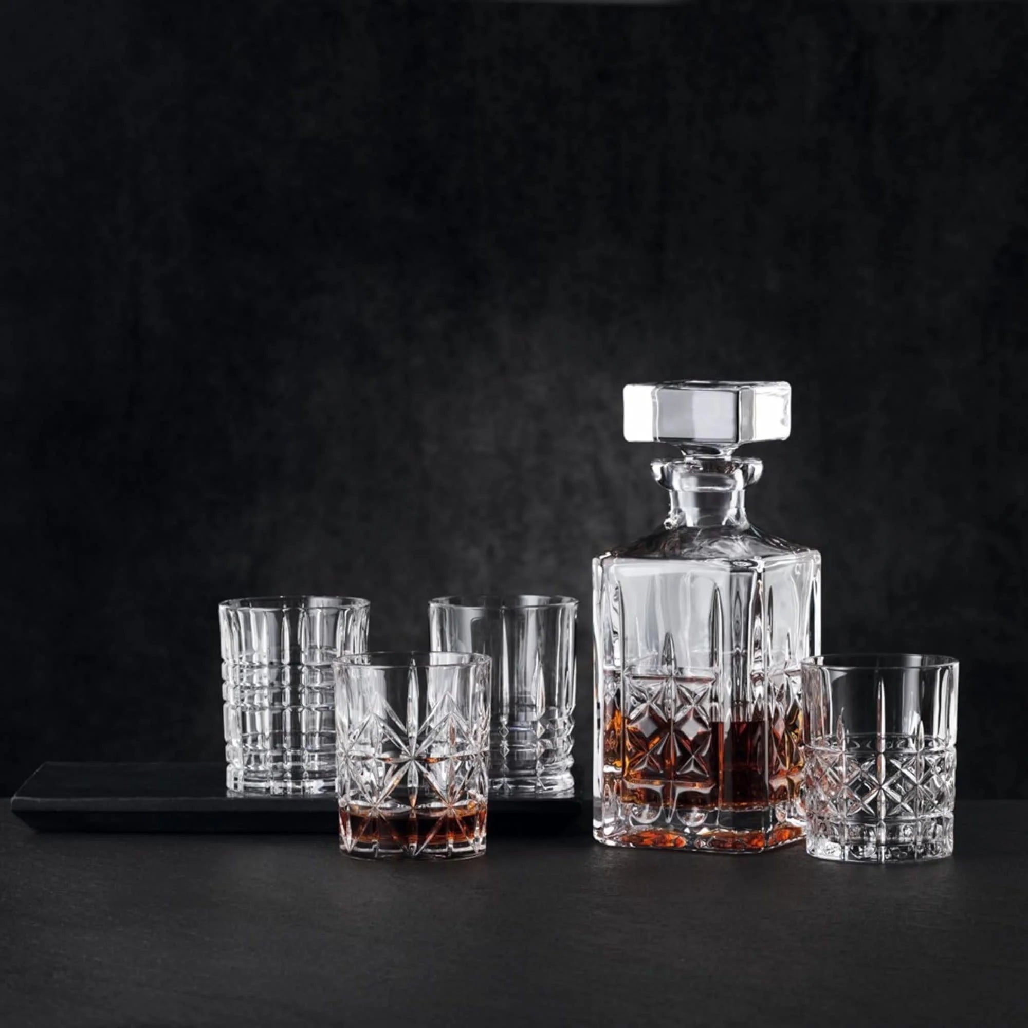5-Piece Clear Decanter and Whiskey Glass Set S19801