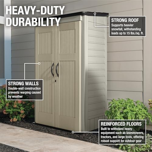 Beige/Brown 4 x 2.5 Ft Resin Outdoor Storage Shed C8861