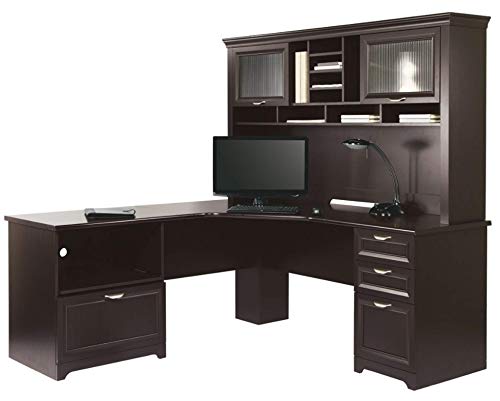 L Desk, 30"H x 70 9/10"W x 23 1/5"D, Espresso R981