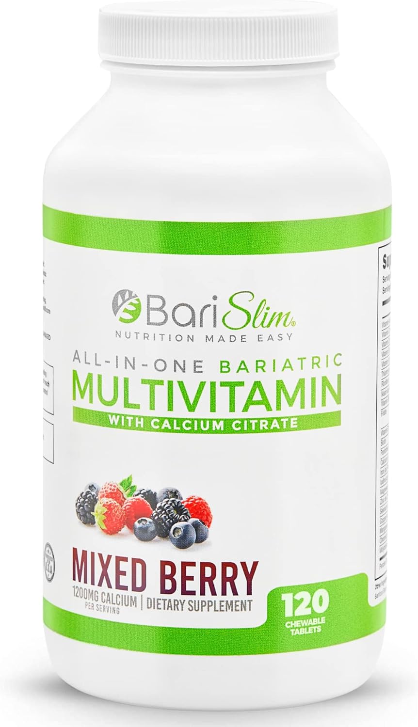 Bariatric Chewable Multivitamin Tablets with Calcium Citrate Mixed Berry 120 Count D628