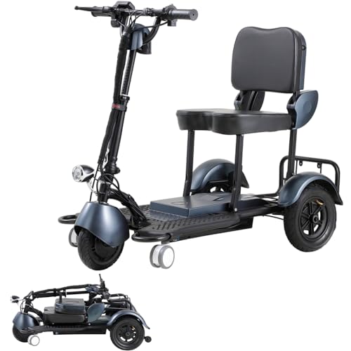 Blue 3-Wheel Folding Mobility Scooter H1530