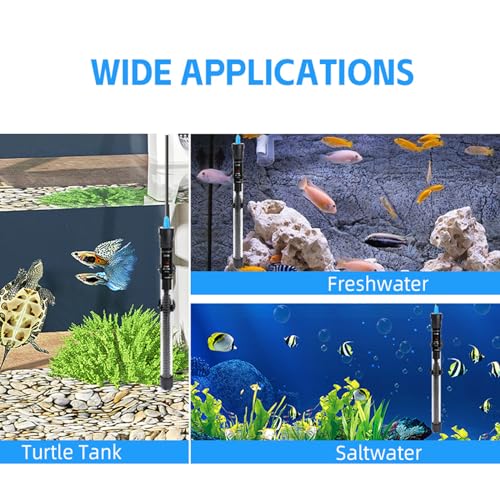 100W Adjustable Submersible Aquarium Heater with Thermometer G2914