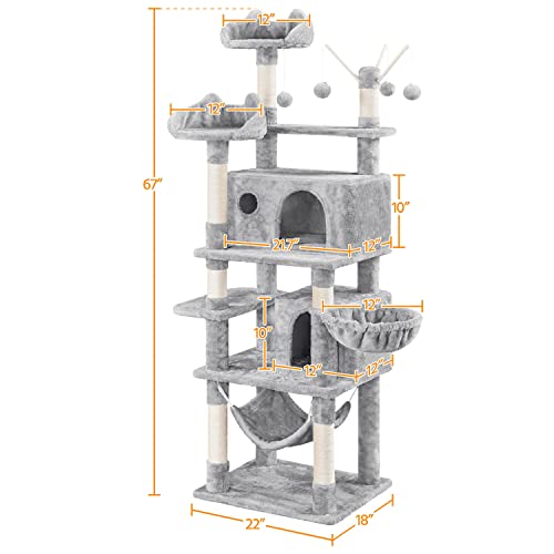 67in Multi-Level Cat Tree with Scratching Post H608