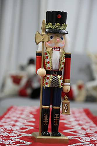 14 inches Wooden Nutcracker Christmas Decoration White T21316
