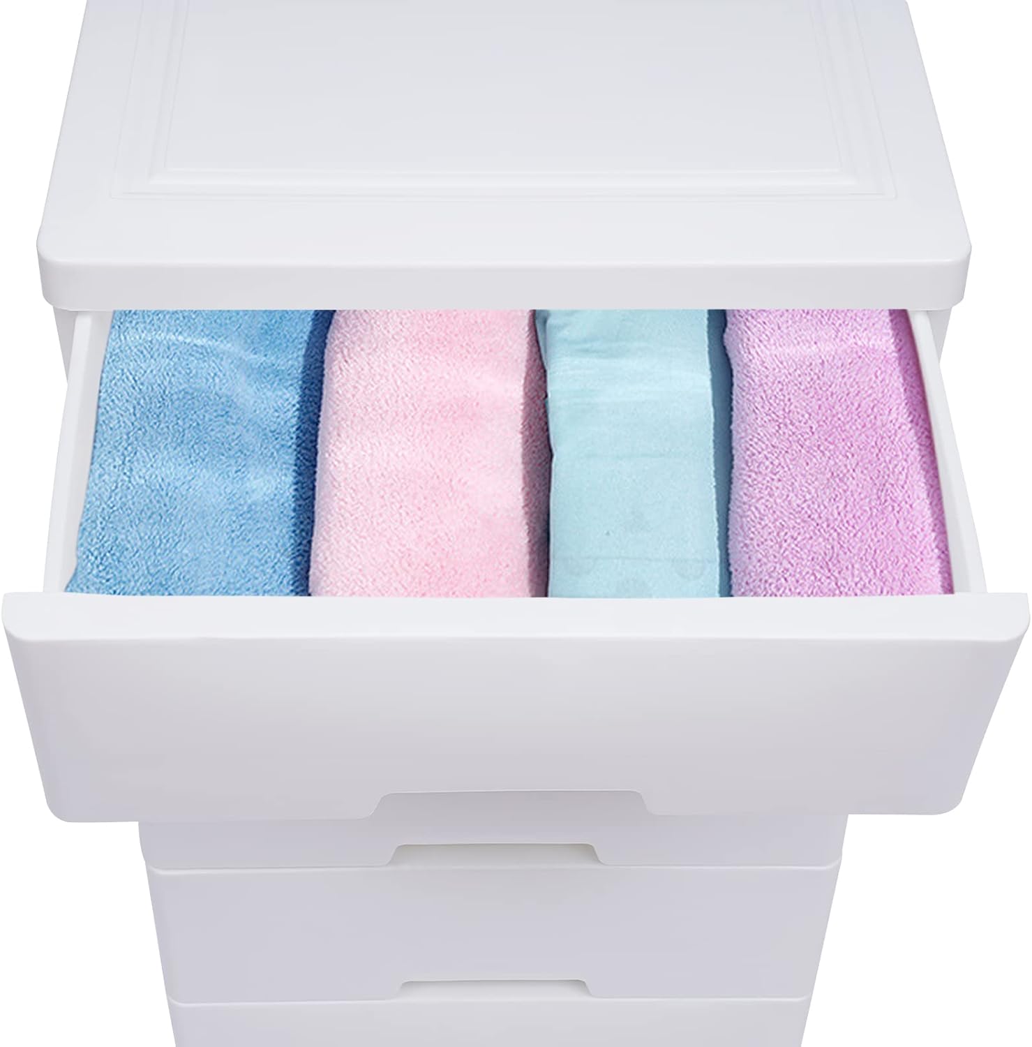 White 5 Drawer Plastic Rolling Storage Cabinet M845700