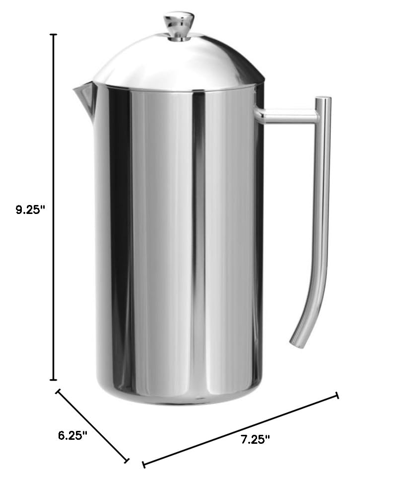 Polished 17 Ounces Double-Walled Stainless-Steel French Press Coffee Maker S741