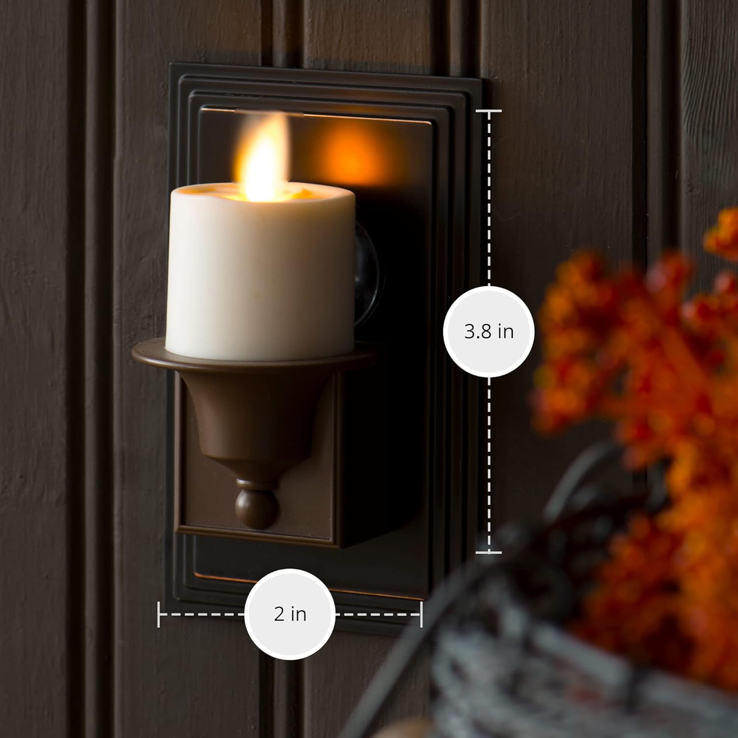 Set of 3 White Moving Flame Pillar Candle with Remote J29249