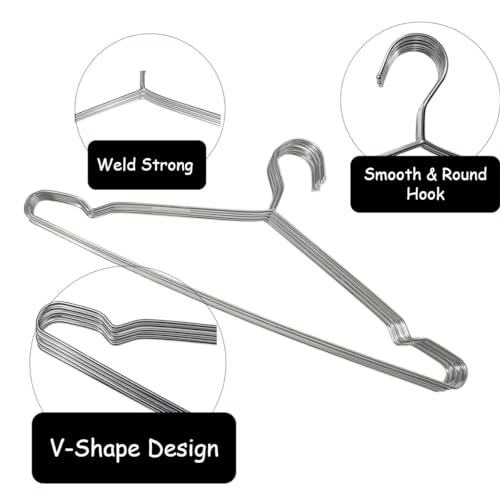 19 Inch Stainless Steel Wire Hangers, 40pk S563