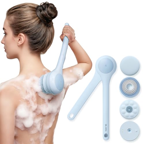 Waterproof Rechargeable Electric Body Brush with 3 Heads and 2 Speeds B789691