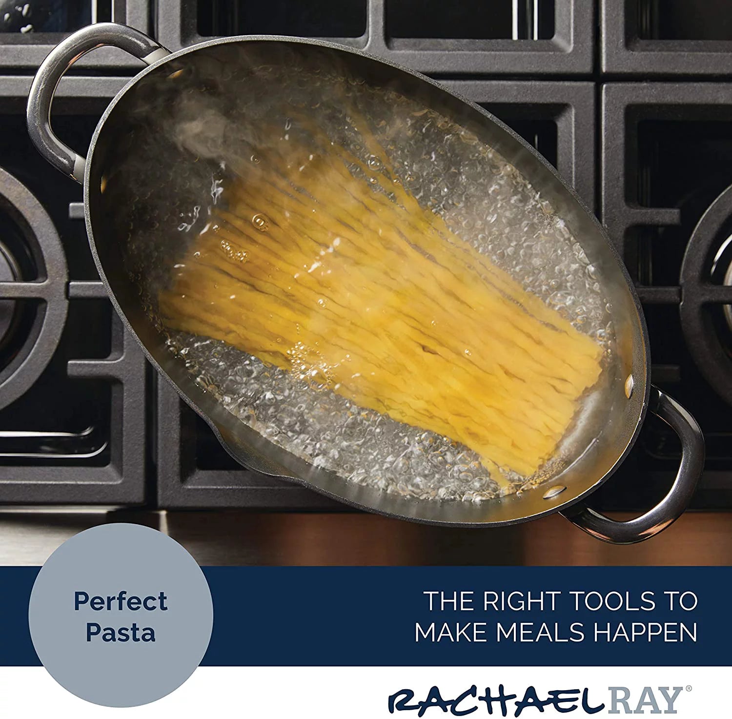Hard Anodized 8 Quart Non-stick Oval Pasta Pot and Braiser Y660891