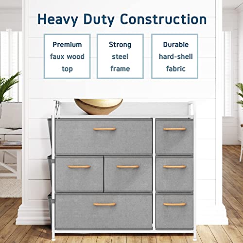 Gray 4 Drawer Fabric Dresser N4481