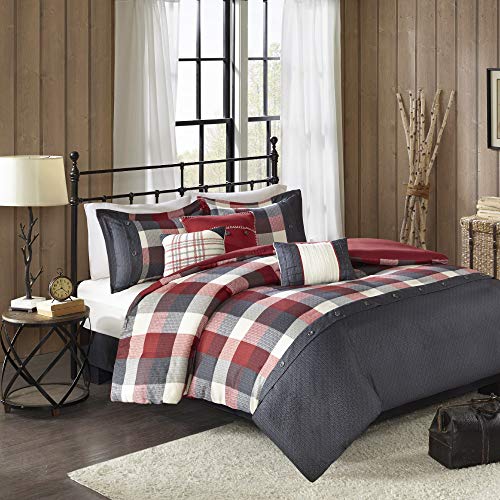 Red King 7 Piece Down Alternative Comforter Set W289