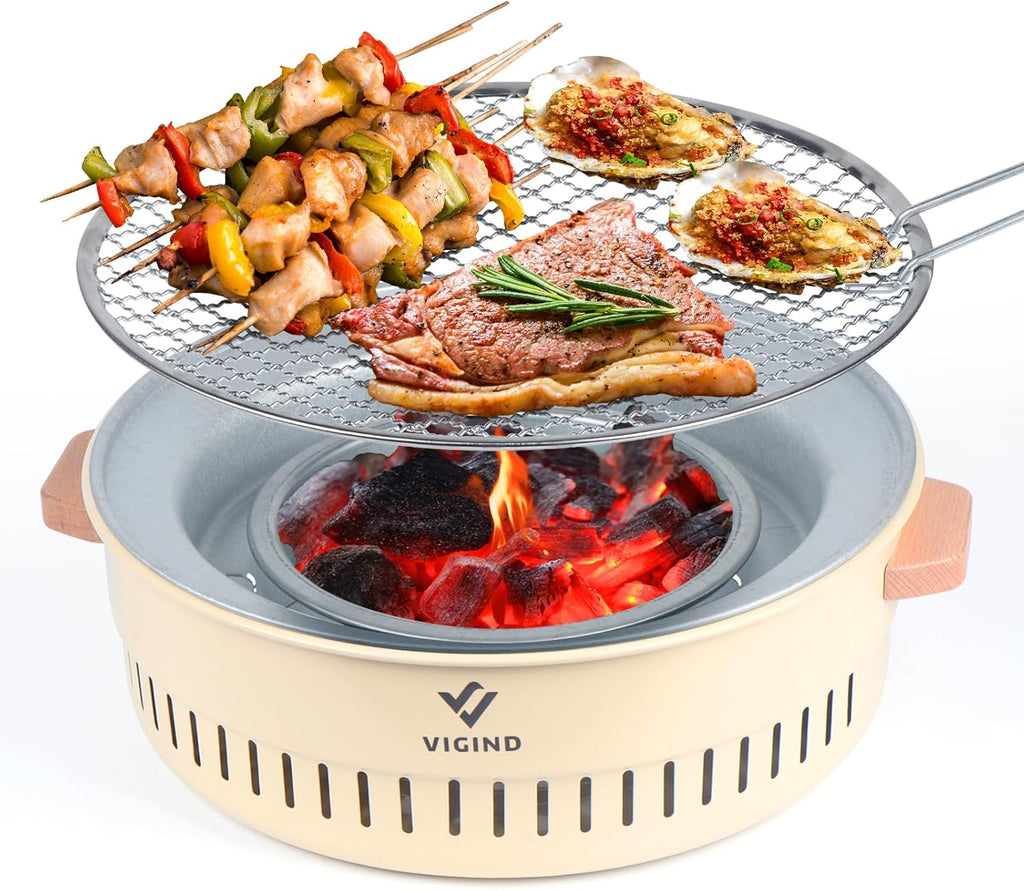 14inch Stainless Steel Charcoal Barbecue Grill with Folding Legs T814556