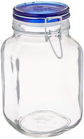 Square Jar with Blue Lid, 2.6 Pound X55844