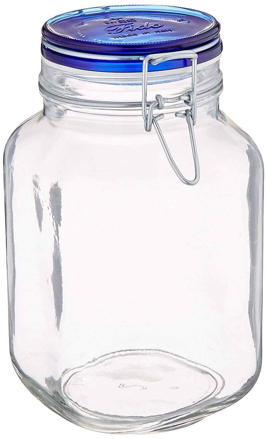 Square Jar with Blue Lid, 2.6 Pound X55844