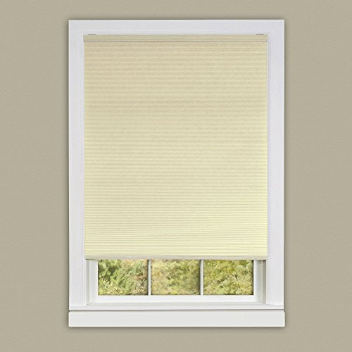 Cellular Pleated Window Shades - 31 Inch Width, 64 Inch Length (Alabaster) - Honeycomb Pull Down Blinds D309496