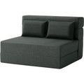 Dark Green Full Size Linen Folding Sofa Bed K39241