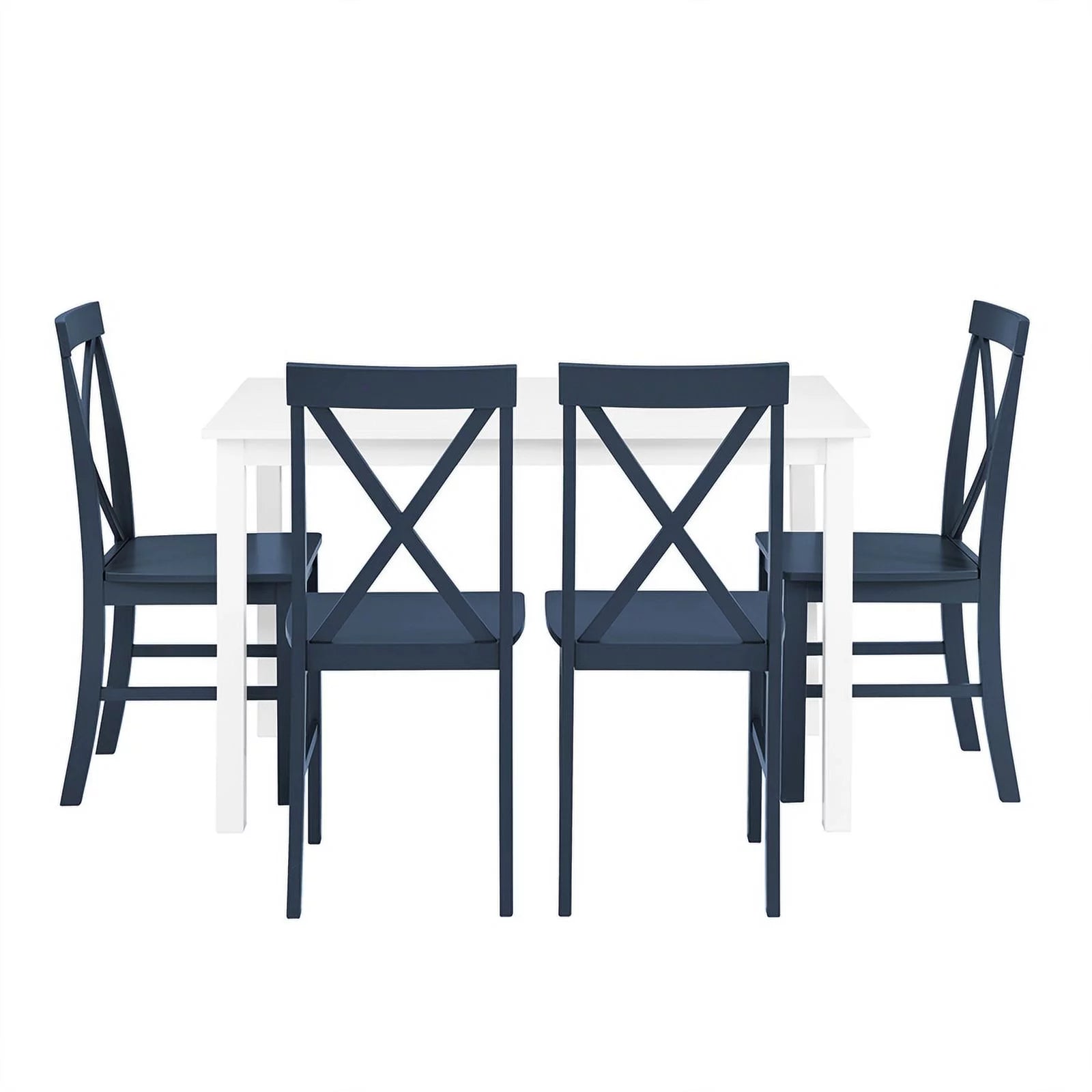5-Piece Engineered Wood Dining Set in White/Navy R981628