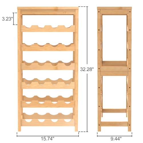 12 Bottles 3 Tier Bamboo Wine Rack C404576