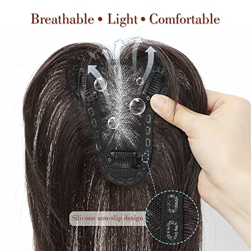 Human Hair Toppers with Bangs Clip in Hair Extensions V7521