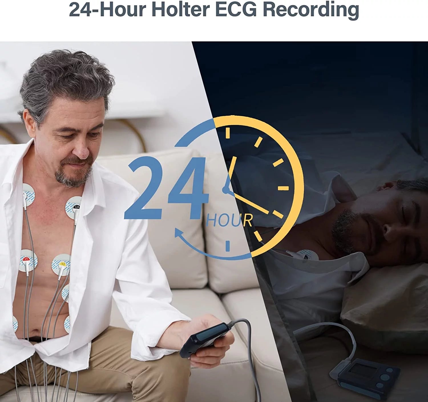 8 Channel 12-Lead EKG Machine, 24-Hour Holter Heart Monitor Y397167