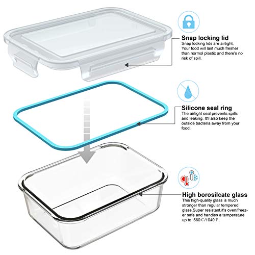18 Piece BPA Free Glass Food Storage Containers with Lids R896767