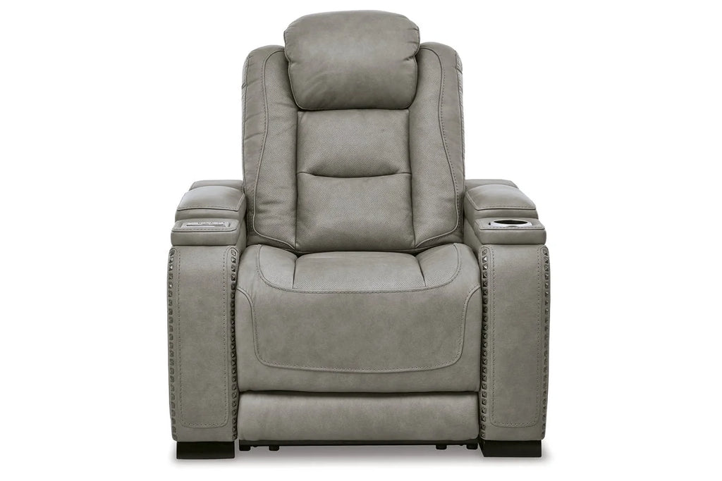 Gray Leather Power Recliner H686309