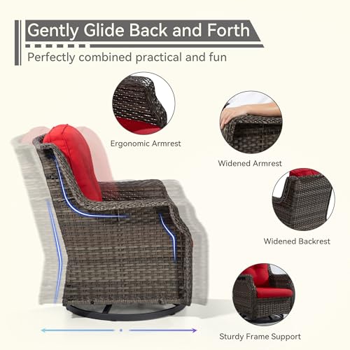 Outdoor Swivel Rocker Patio Chair with Olefin Fabric Cushions A6802