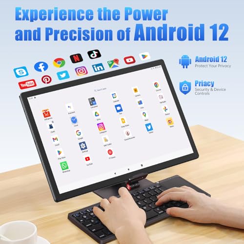 Space Gray 14 Inch Android 13 Tablet with 1200P IPS HD Screen, 8 Core, 6GB+128GB, Wi-Fi 5, 10000mAh Battery, 5MP+32MP Cameras E788