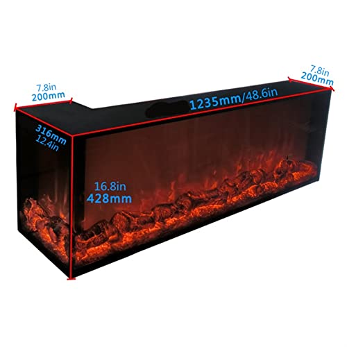 Electric Fireplace L-shaped Corner Decorative Embedded Simulation 3D Flame With Remote Control F65848