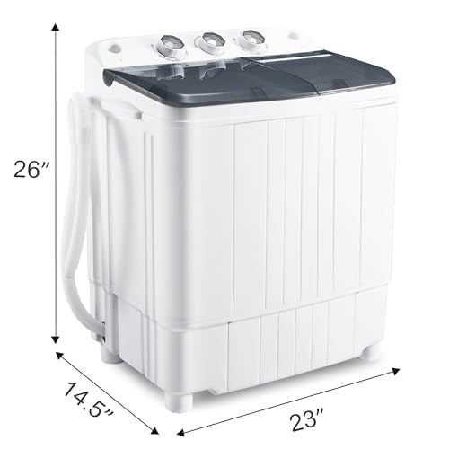 Portable Twin Tub Washer and Dryer Combo with Gravity Drain Pump S262210
