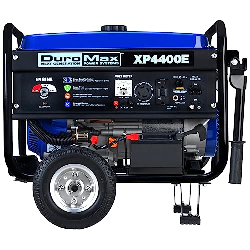 Blue Black Gas Powered Portable Generator 4400 Watt Electric Start H42511