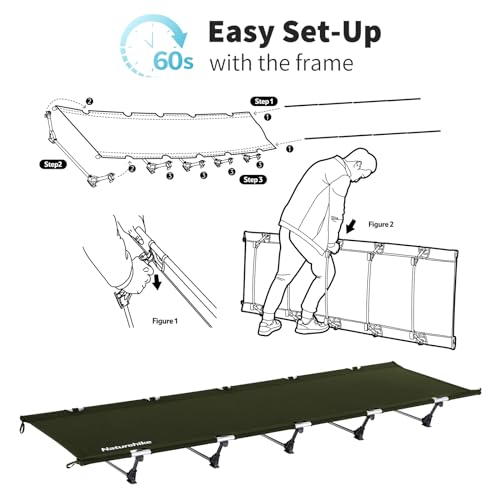 Black Ultralight Folding Camping Cot D777