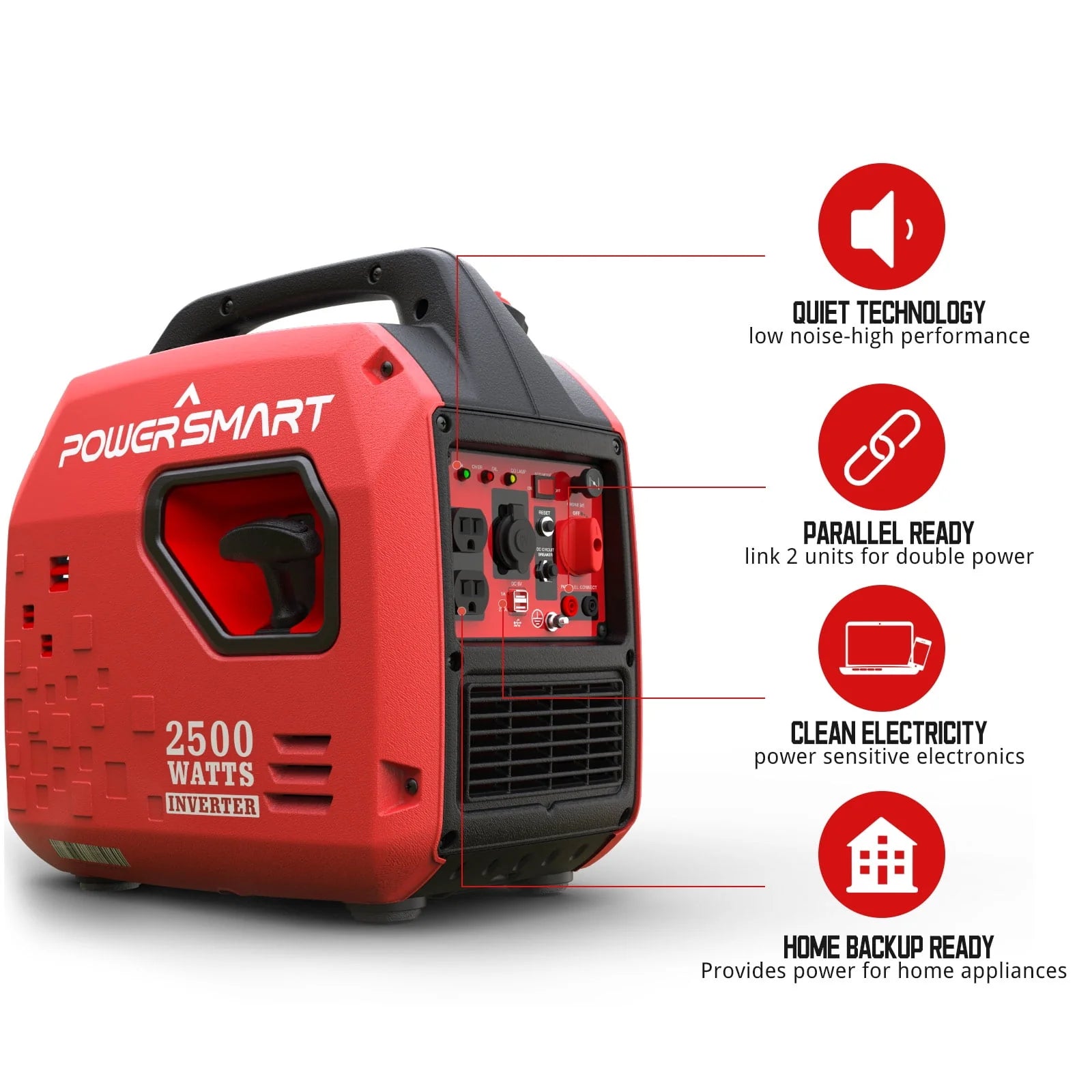 2500Watt Portable Inverter Gas Powered Generator J8772