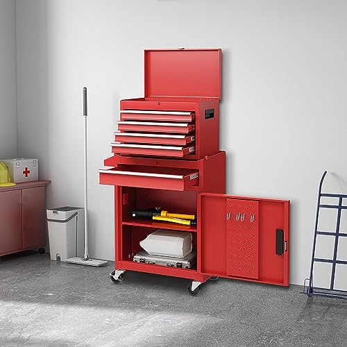 Gray 5-Drawer Rolling Tool Chest with Lockable Wheels I4535