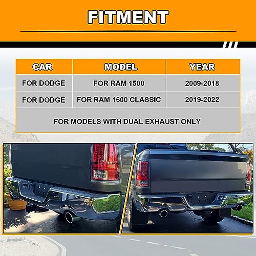 Chrome Step Bumper with Parking Sensor Hole and Vent Hole for 2009-2018 Dodge Ram 1500 2019 Ram 1500 Classic G494