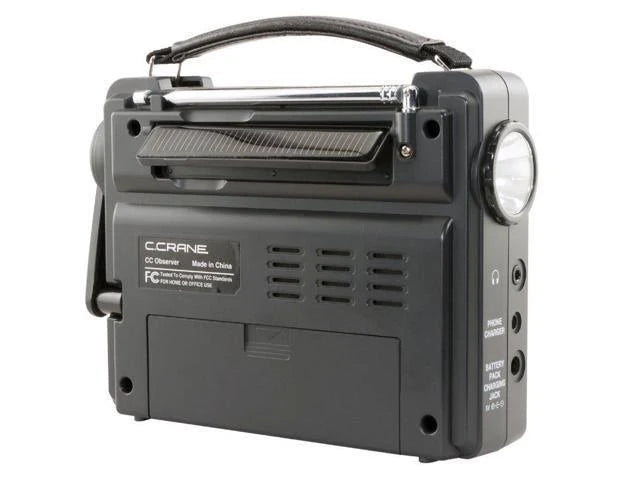 Solar Observer Emergency Portable Radio with Crank Flashlight I3246