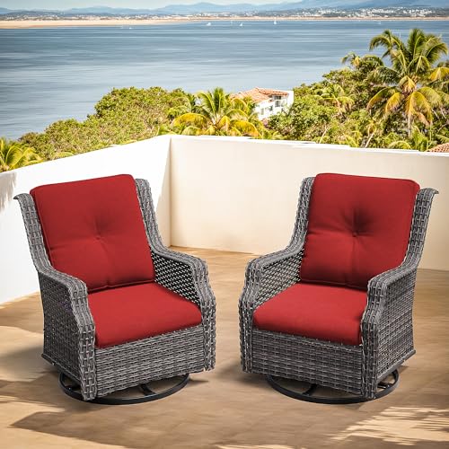 Outdoor Swivel Rocker Patio Chair with Olefin Fabric Cushions A6802